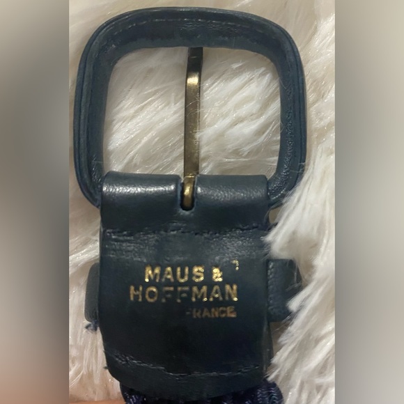 Maus&Hoffman Navy Blue Hand Braided Elastic Belt S 42. Measurement 44inches. - Picture 8 of 11